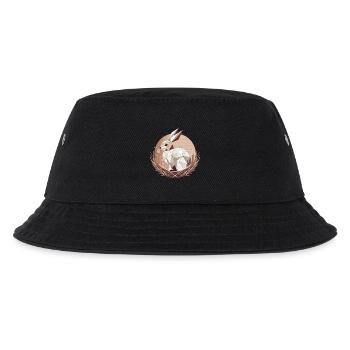 Geometrischer Hase im Nest –Stilvolles Osterdesign - Kinder Bucket Hat - Schwarz - Vorne