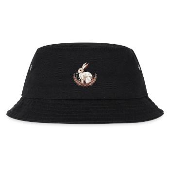 Geometrischer Hase im Nest –Stilvolles Osterdesign - Kinder Bucket Hat - Schwarz - Vorne