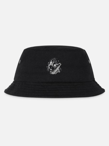 Saxophonistin Skizze - Kinder Bucket Hat - Schwarz