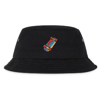 Skateboard Grafik Vintage Look - Kinder Bucket Hat - Schwarz - Vorne