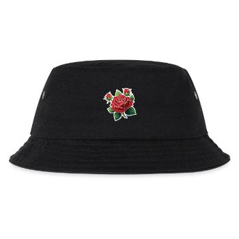 Rote Rose – Rockabilly - Kinder Bucket Hat - Schwarz - Vorne
