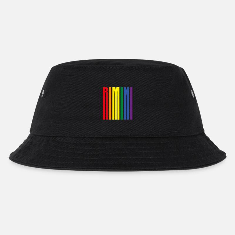 Rimini Regenbogen Pride Geschenk Urlaub Meer - Kinder Bucket Hat - Schwarz
