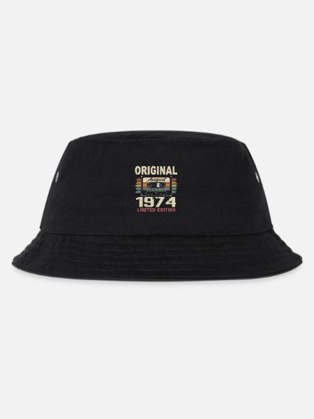August 1974 August 1974 Geschenk August 1974 August 1974 - Kinder Bucket Hat - Schwarz