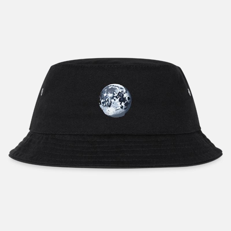 Mond - Kinder Bucket Hat - Schwarz