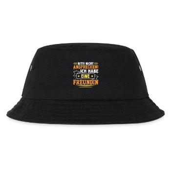 Malle BITTE NICHT ANSPRECHEN Lustiges - Kinder Bucket Hat - Schwarz - Vorne