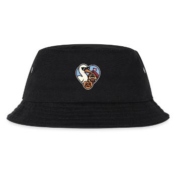 Elsässer Storchherz und Brezel Elsässischer Stolz - Kinder Bucket Hat - Schwarz - Vorne