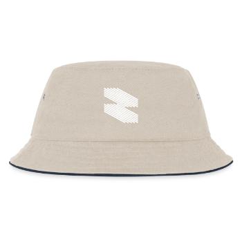 Minimalist Line Pattern Design - Kids’ Bucket Hat - ecru/navy - Front
