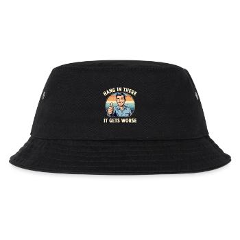 Bleib dran, es wird schlimmer - Kinder Bucket Hat - Schwarz - Vorne