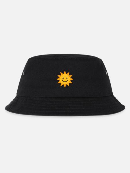 Lächelnde Sonne Illustration - Kinder Bucket Hat - Schwarz
