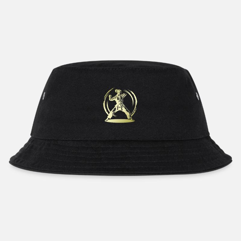 Karate Silhouette Fighter - Kinder Bucket Hat - Schwarz