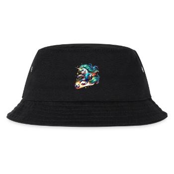 Einhorn Fussball Spielerin 25 Magischer Kick - Kinder Bucket Hat - Schwarz - Vorne