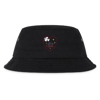 Herz Engel  Liebe - Kinder Bucket Hat - Schwarz - Vorne