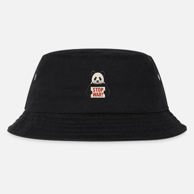 Panda fordert Frieden - Kinder Bucket Hat - Schwarz