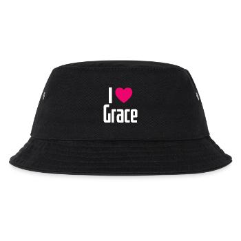 I Love Grace Pink Heart I Love Grace - Kids’ Bucket Hat - black - Front