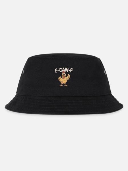 F-Caw-F Funny Rude Chicken Pun Gift - Kids’ Bucket Hat - black
