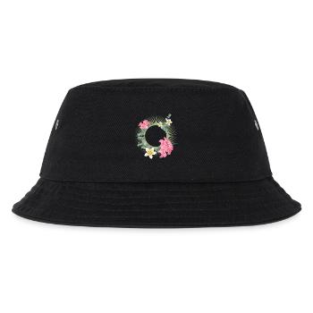 Tropischer Blütenrahmen – florales Naturdesign - Kinder Bucket Hat - Schwarz - Vorne