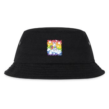 Regenbogenhase auf Wolke - Kinder Bucket Hat - Schwarz - Vorne