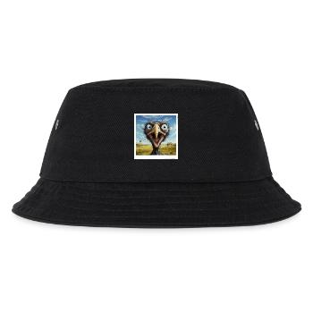 Skurriles Straußengesicht in der Savanne - Kinder Bucket Hat - Schwarz - Vorne