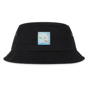 Friedenstaube mit Zweig - Kinder Bucket Hat - Schwarz - Vorne