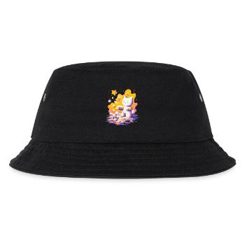 Katzen-Kosmos Neon-Palette - Kinder Bucket Hat - Schwarz - Vorne