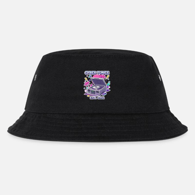 Cyber Tunes 1992 – Retro CD Player Design - Kinder Bucket Hat - Schwarz