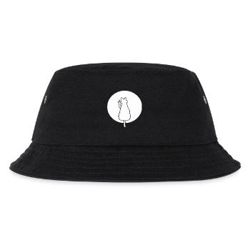 Katze Katzen Cat Kätzchen Mieze Mittelfinger - Kinder Bucket Hat - Schwarz - Vorne