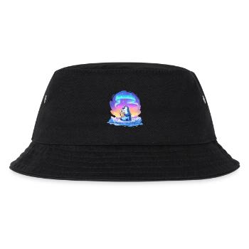 Aurora-Pinguin mit Getränk - Kinder Bucket Hat - Schwarz - Vorne