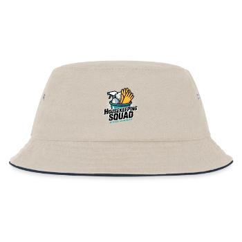 Lustiges Putzen Design - Kinder Bucket Hat - Natur/Navy - Vorne