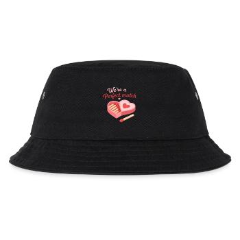 Perfekt passendes Herz-Bonbon-Liebesdesign - Kinder Bucket Hat - Schwarz - Vorne