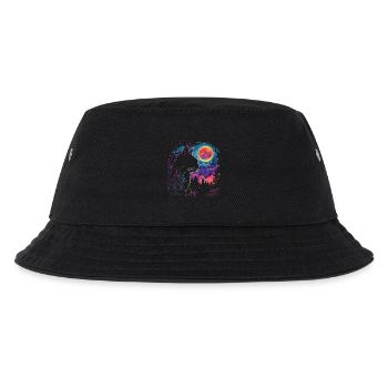 Katzenschlaf in Neon-Nacht - Kinder Bucket Hat - Schwarz - Vorne
