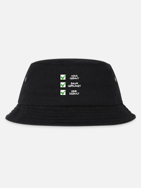 Haus gebaut, Baum gepflanzt, Kind gezeugt (weiß) - Kinder Bucket Hat - Schwarz