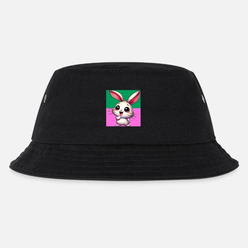 Kaninchen - Kinder Bucket Hat - Schwarz