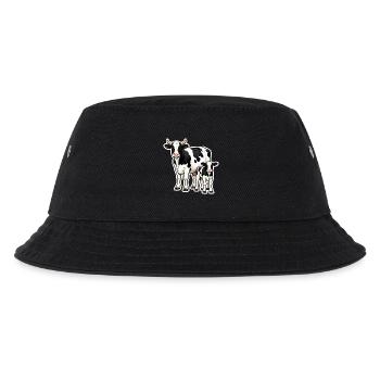 Kuh mit Kalb – liebevolle Bauernhof Illustration - Kinder Bucket Hat - Schwarz - Vorne
