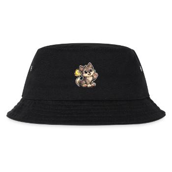 Mondnacht Wolfchen Kuschelpfote - Kinder Bucket Hat - Schwarz - Vorne