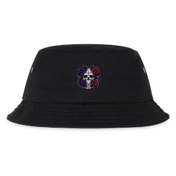  Gothic Totenkopf mit Rosen - Kinder Bucket Hat - Schwarz - Vorne