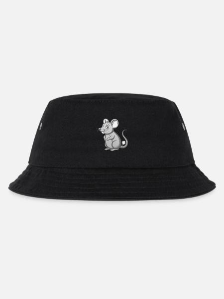 Furzende Maus furzen pupsen Pups Furz Mäuschen - Kinder Bucket Hat - Schwarz