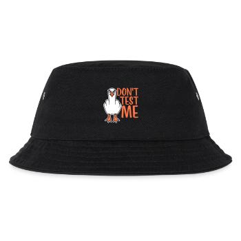 Don't Test Me Möwe Vogel Frech Mittelfinger Böse - Kinder Bucket Hat - Schwarz - Vorne
