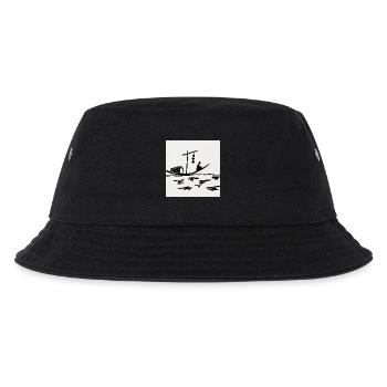 Nachtboot am Fluss - Kinder Bucket Hat - Schwarz - Vorne