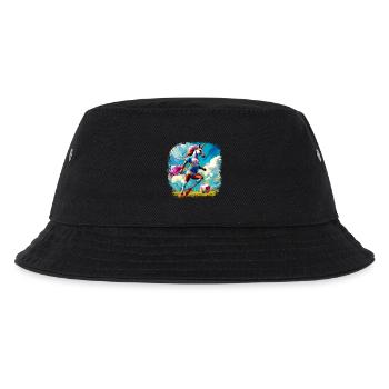 Einhörner Fussball / Fussballer Einhorn - Kinder Bucket Hat - Schwarz - Vorne