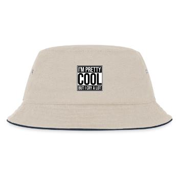 I'm Pretty Cool But I Cry A Lot Lustig Emotional - Kinder Bucket Hat - Natur/Navy - Vorne