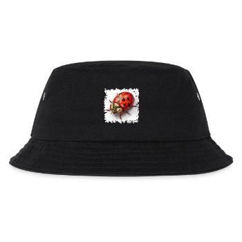 Roter Marienkaefer Muster Shirt - Kinder Bucket Hat - Schwarz - Vorne