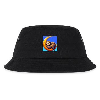 Faultier schläft auf dem Mond - Kinder Bucket Hat - Schwarz - Vorne