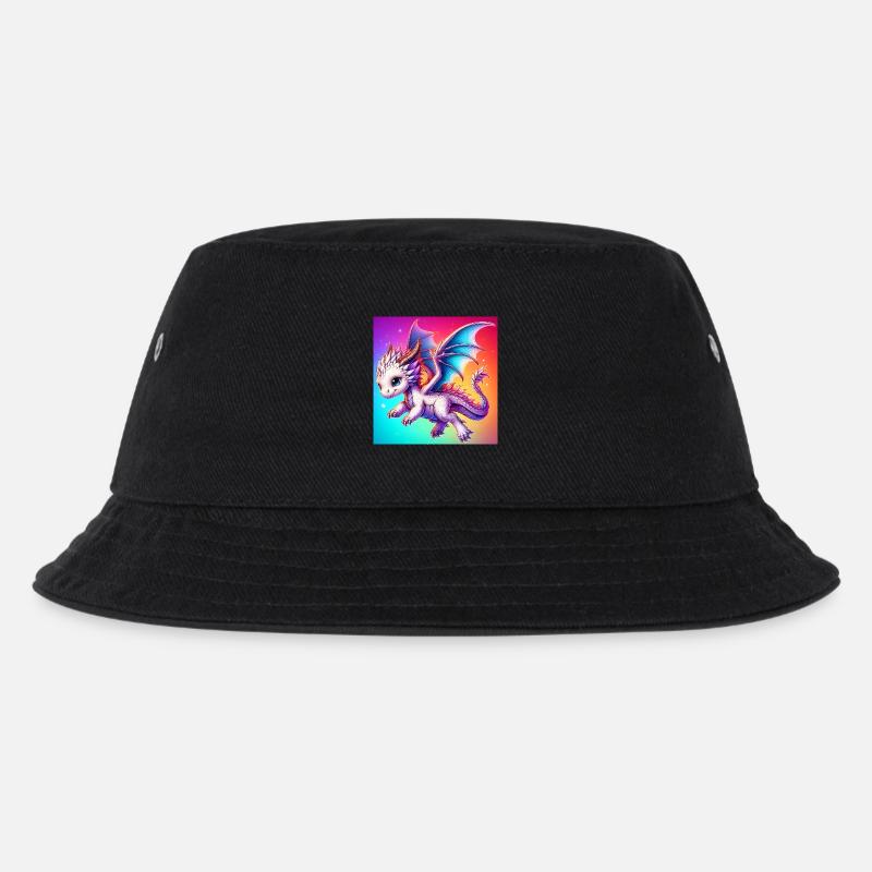 Drache - Kinder Bucket Hat - Schwarz