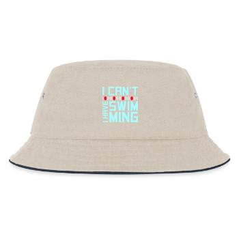 I Can't I Have Swimming Lustig Schwimmer Ausrede - Kinder Bucket Hat - Natur/Navy - Vorne