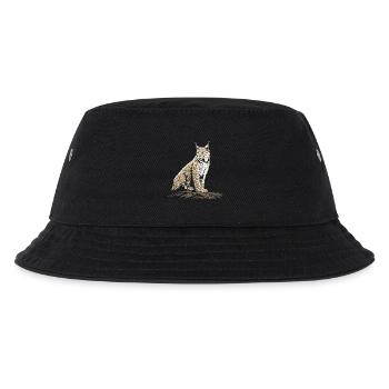 Luchs Felsen Portrait Wildkatze Natur - Kinder Bucket Hat - Schwarz - Vorne
