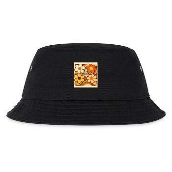 Retro flowers in shades of yellow - Kids’ Bucket Hat - black - Front