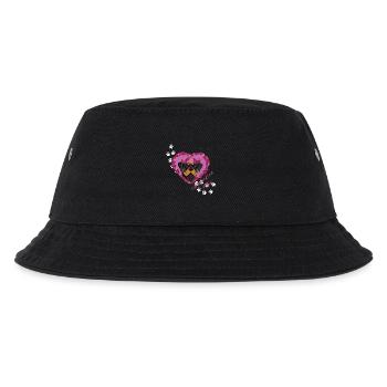 Ruhender Rottweiler mit Gesichtsgesicht - Kinder Bucket Hat - Schwarz - Vorne