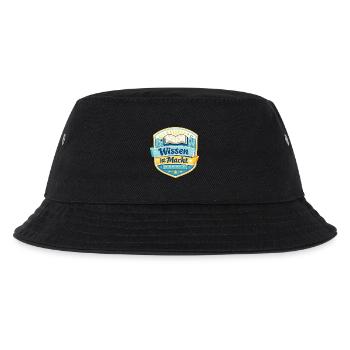 Wissen ist Macht Badge - Kinder Bucket Hat - Schwarz - Vorne