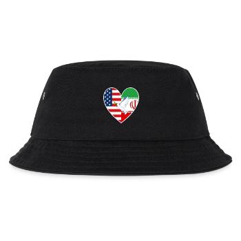 USA Iran Dove of Peace Love - Kids’ Bucket Hat - black - Front