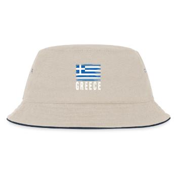 Brushstroke Flag Greece - Kids’ Bucket Hat - ecru/navy - Front